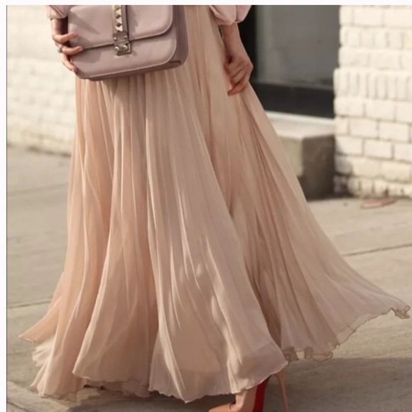 Zara Dresses & Skirts - Zara blush pleated maxi skirt